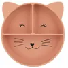 Image de Assiette avec ventouse en silicone et compartiments - Mrs. Cat