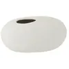 Image de Vase Design "Ovale Céramique" 25cm Blanc Mat