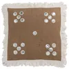 Image de Coussin Déco en Jute "Miroirs" 45x47cm Naturel