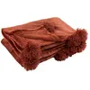 Image de Plaid Déco à Pompons "Polyes" 130x170cm Marsala