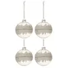 Image de Lot de 4 Boules de Noël "Glace" 10cm Transparent