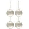 Image de Lot de 4 Boules de Noël Glace 10cm Blanc & Argent