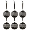 Image de Lot de 6 Boules de Noël "Glace" 8cm Noir & Argent