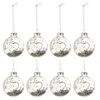 Image de Lot de 8 Boules de Noël Design "Coeur" 6cm Argent