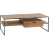 Image de Meuble TV 1 tiroir bois clair et pieds métal noir Loki L 120 cm