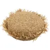 Image de Coussin Déco Rond "Raphia" 62cm Naturel