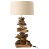 Image de Lampe à Poser Design "Bois Flotté" 63cm Naturel