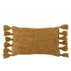 Image de Coussin Déco à Pompons Floche 30x60cm Ocre