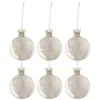 Image de Lot de 6 Boules de Noël "Couronne" 8cm Blanc