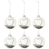 Image de Lot de 6 Boules de Noël "Coeur Strass" 8cm Argent