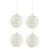 Image de Lot de 4 Boules de Noël "Xmas" 10cm Blanc & Argent