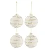 Image de Lot de 4 Boules de Noël "Xmas" 10cm Blanc & Or