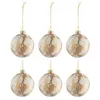 Image de Lot de 6 Boules de Noël "Marbre" 8cm Blanc & Or