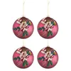 Image de JOLIPA lot de 4 Boules de noël broderie fleur en sequins - Diamètre 12 cm