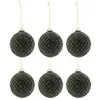 Image de Lot de 6 Boules de Noël "Motifs" 8cm Vert Foncé