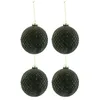 Image de Lot de 4 Boules de Noël "Motifs" 10cm Vert Foncé