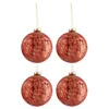 Image de Lot de 4 Boules de Noël Velours Antique 12cm Bordeaux