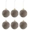 Image de Lot de 6 Boules de Noël Velours 8cm Gris