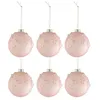 Image de Lot de 6 Boules de Noël "Fleurs Opale" 8cm Rose