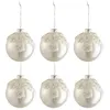 Image de Lot de 6 Boules de Noël "Fleurs" 8cm Argent