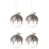 Image de Lot de 4 Boules de Noël Paillettes 12cm Gris