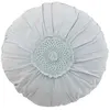Image de Coussin Rond Déco "Dentelle" 40cm Bleu