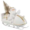 Image de Père Noël Déco Traîneau 31cm Blanc & Or