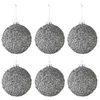 Image de Lot de 6 Boules de Noël "Paillettes" 8cm Gris Fumé