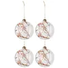 Image de Lot de 4 Boules de Noël Fleurs Séchées 12cm Orange