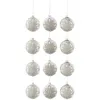 Image de Lot de 12 Boules de Noël "Ornement" 8cm Argent