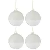Image de Lot de 4 Boules de Noël "Givre" 10cm Blanc