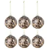 Image de Lot de 6 Boules de Noël Cordes 8cm Bronze & Gris