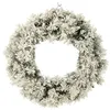 Image de Couronne de Noël Led "Enneigée" 63cm Vert & Blanc