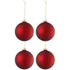 Image de Lot de 4 Boules de Noël "Verre Épais" 10cm Rouge