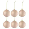 Image de Lot de 6 Boules de Noël "Givré Mat" 8cm Rose Clair