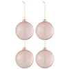 Image de Lot de 4 Boules de Noël "Verre Épais" 10cm Transparent & Rose