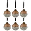 Image de Lot de 6 Boules de Noël "Perles" 8cm Marron