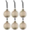 Image de Lot de 6 Boules de Noël "Intérieur Paillettes" 8cm Marron