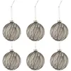 Image de Lot de 6 Boules de Noël "Tâche Mat" 8cm Gris