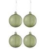 Image de Lot de 4 Boules de Noël "Verre Épais" 10cm Transparent & Vert