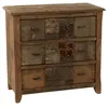 Image de Commode 3 Tiroirs en Bois "Vieilli" 100cm Marron