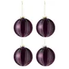 Image de Lot de 4 Boules de Noël Velours "Eva" 10cm Mauve