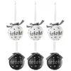 Image de Lot de 6 Boules de Noël "Hohoho" 8cm Noir & Blanc