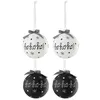 Image de Lot de 4 Boules de Noël "Hohoho" 10cm Noir & Blanc