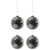 Image de Lot de 4 Boules de Noël "Flocon" 10cm Gris Foncé