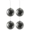 Image de Lot de 4 Boules de Noël "Flocon" 12cm Gris Foncé