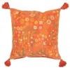 Image de Coussin Velours Design Fleurs "Mexican" 50x50cm Orange