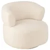 Image de Petit fauteuil 77x83x73 cm en tissu effet laine blanche