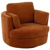Image de Fauteuil pivotant rond 109x100x89 cm en tissu rouille