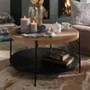 Image de Table basse ronde 80x80x45,5 cm naturel et noir